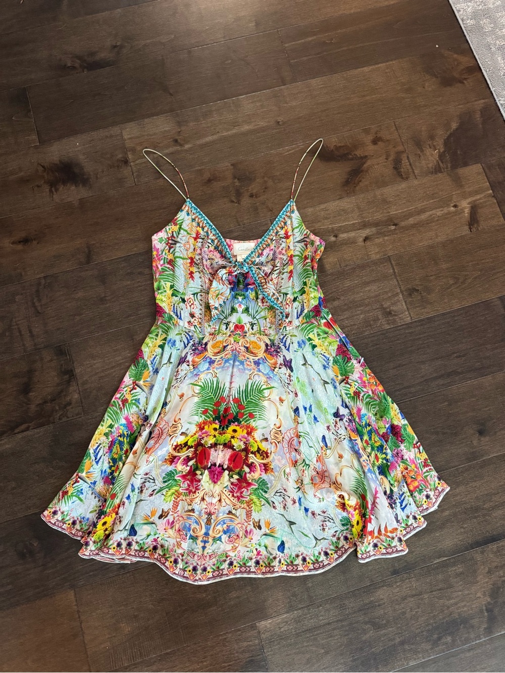 Camilla Multicolor Floral Spaghetti-Strap Dress
